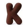 MEOWBABY - Almohada Infantil con Forma de Letra “K” Color Marrón Oscuro “Bearly K”
