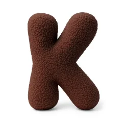 MEOWBABY - Almohada Infantil con Forma de Letra “K” Color Marrón Oscuro “Bearly K”