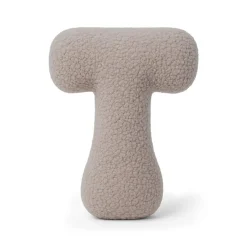 MEOWBABY - Almohada Infantil con Forma de Letra “T” Color Gris Claro “Bearly T”