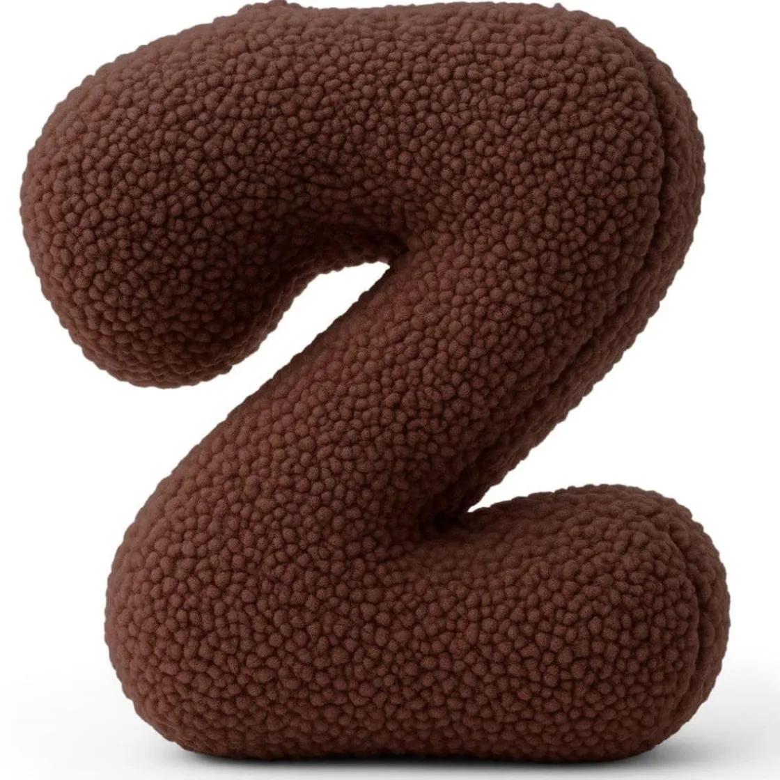 MEOWBABY - Almohada Infantil con Forma de Letra “Z” Color Marrón Oscuro “Bearly Z”