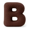 MEOWBABY - Almohada Infantil con Forma de Letra “B” Color Marrón Oscuro “Bearly B”