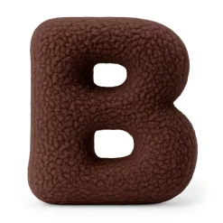 MEOWBABY - Almohada Infantil con Forma de Letra “B” Color Marrón Oscuro “Bearly B”