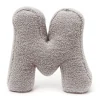 MEOWBABY - Almohada Infantil con Forma de Letra “M” Color Gris Claro “Bearly M”