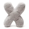 MEOWBABY - Almohada Infantil con Forma de Letra “X” Color Gris Claro “Bearly X”