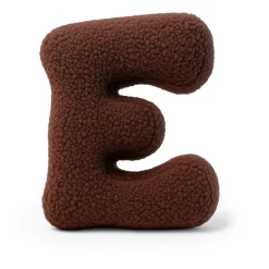 MEOWBABY - Almohada Infantil con Forma de Letra “E” Color Marrón Oscuro “Bearly E”