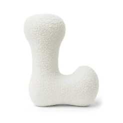 MEOWBABY - Almohada Infantil con Forma de Letra “L” Color Blanco Roto “Bearly L”