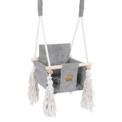 MEOWBABY - Columpio Infantil de Interior Cuadrado Color Gris “Square Swing Grey”