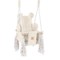 MEOWBABY - Columpio Infantil de Interior Cuadrado Color Crudo “Square Swing Ecru”
