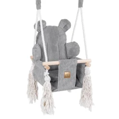 MEOWBABY - Columpio Interior “Bear Swing” para bebés Gris