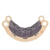 MEOWBABY - Mecedora Infantil de Madera Natural con Cojín Gris “Medium Dream Rocker Classic”