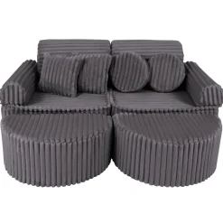 MEOWBABY - Sofá Infantil Churros Pocket Max Color Gris Jurassic* Entretenimiento·Hamacas Y Columpios|Estilo De Vida