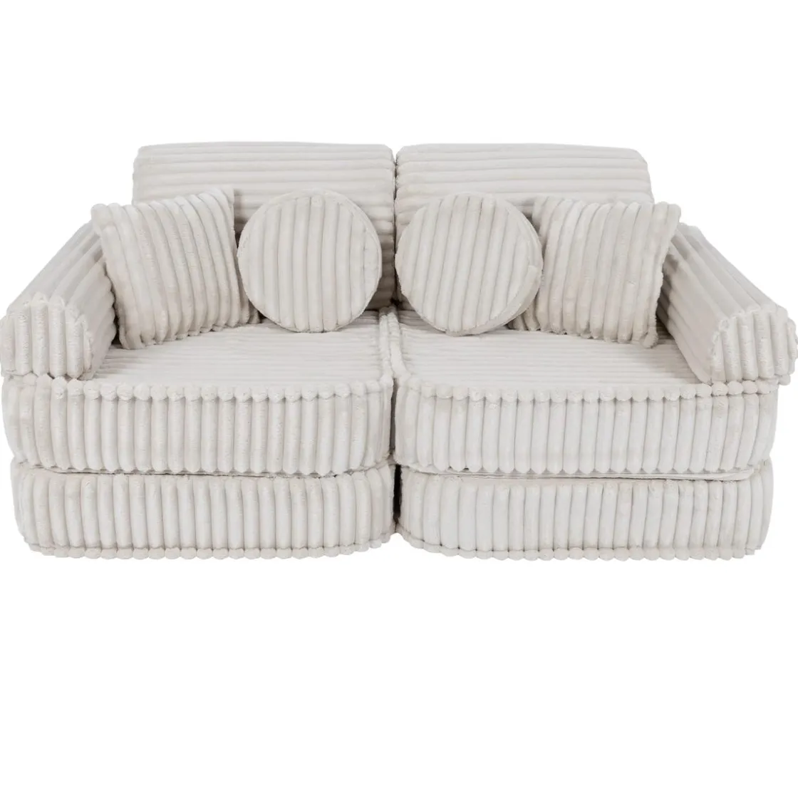 MEOWBABY - Sofá Infantil Churros Pocket Plus Color Blanco Algodón