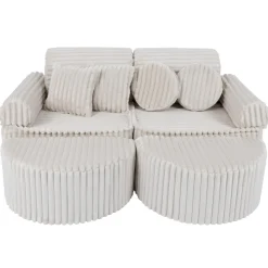 MEOWBABY - Sofá Infantil Churros Pocket Max Color Blanco Algodón* Entretenimiento·Hamacas Y Columpios|Estilo De Vida