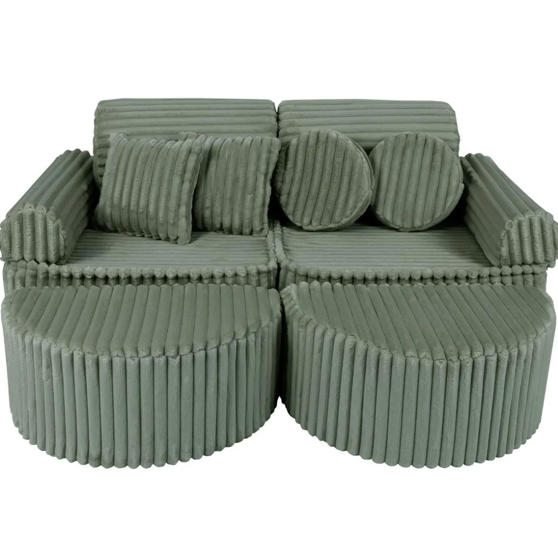 MEOWBABY - Sofá Infantil Churros Pocket Max Color Verde Olive Sage* Entretenimiento·Hamacas Y Columpios|Estilo De Vida