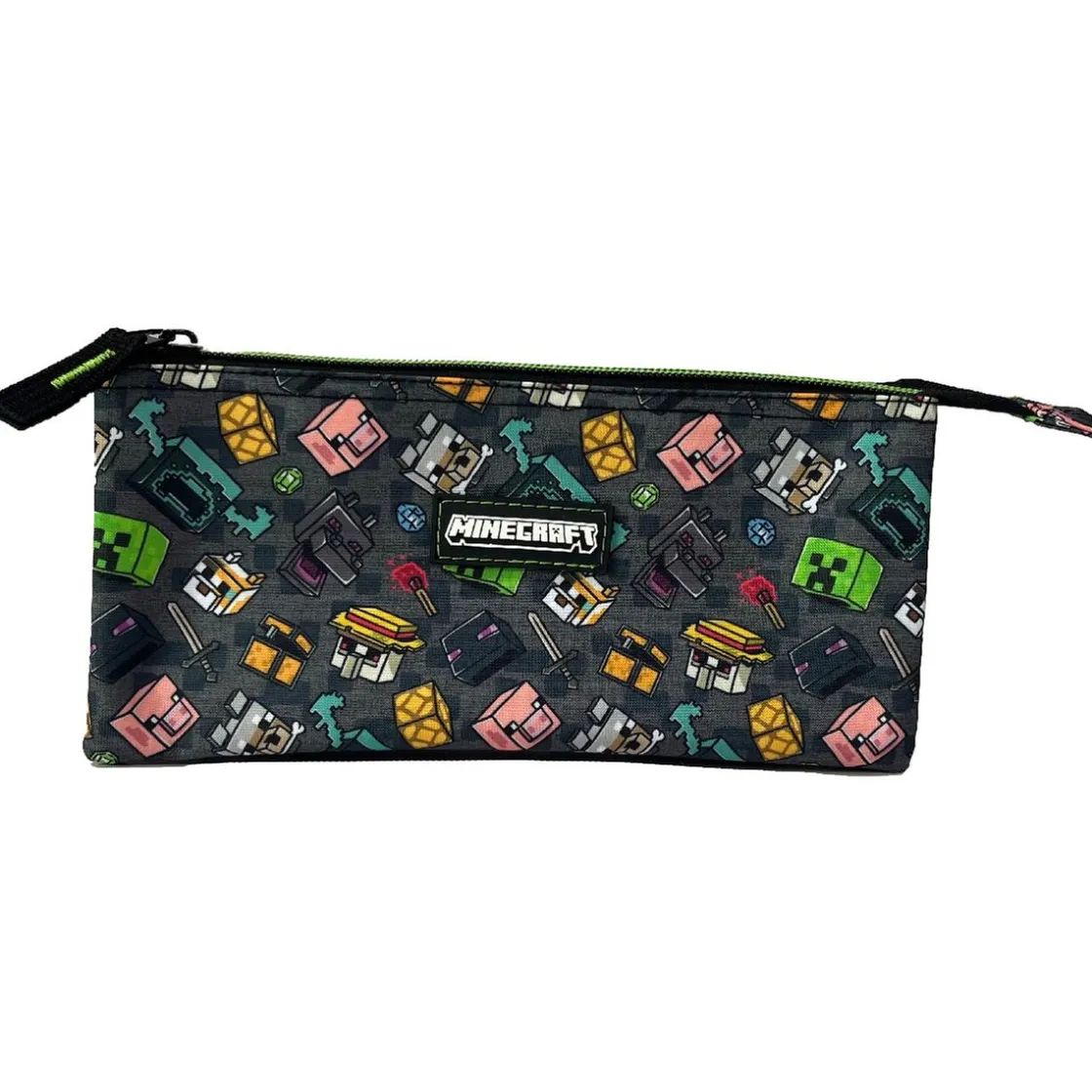 MINECRAFT - Portatodo triple Pixel 25* Material Escolar