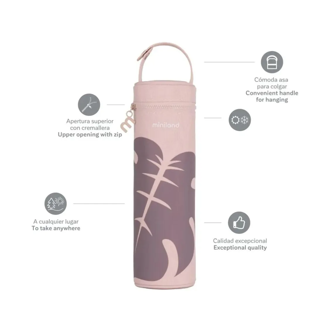 MINILAND - Bolsa isotérmica Thermibag Leaves 500ml* Preparación Comida Y Accesorios·Termos, Recipientes Y Contenedores