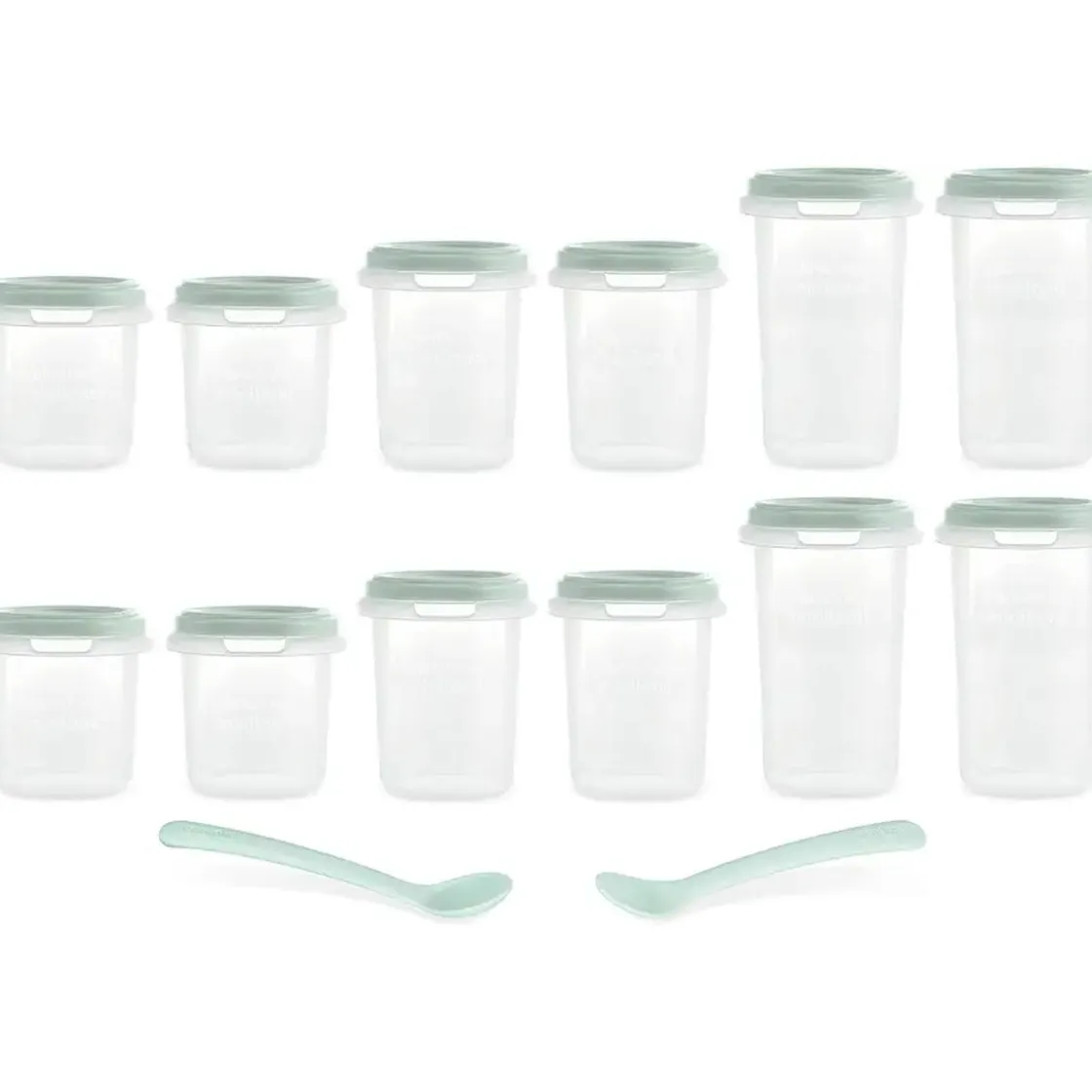 MINILAND - Pack 12 Recipientes Herméticos Graduados Multifunción ㅤ