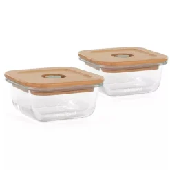 MINILAND - Pack to Go 2 Recipientes de Vidrio y Funda - EcoSquare