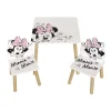 MICKEY Minnie Mouse - Conjunto de mesa y sillas infantiles en madera, diseño Minnie Mouse ㅤ