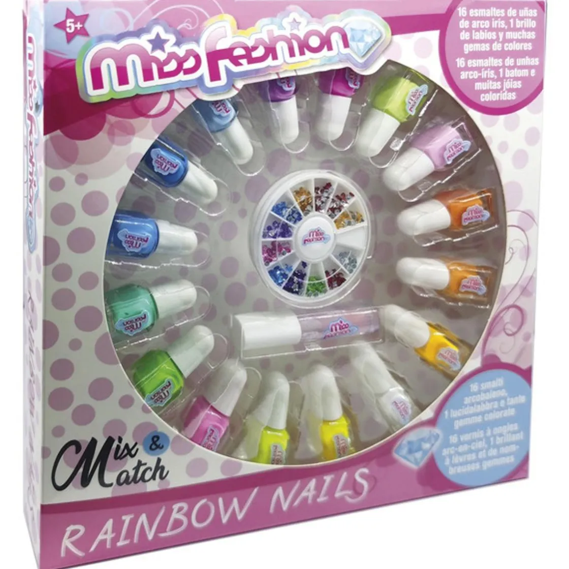 TOYS "R" US Miss Fashion - Estuche Manicura 16 Esmaltes Purpurina ㅤ* Estilo De Vida