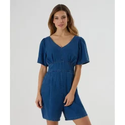 Prenatal Mono corto premamá de denim con punto smock