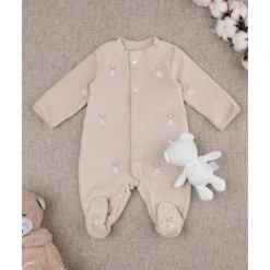 Prenatal Mono de bebé beige con osito de regalo