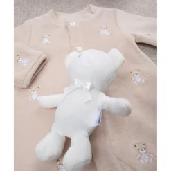 Prenatal Mono de bebé beige con osito de regalo