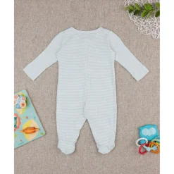 Prenatal Mono de bebé rib blanco/verde