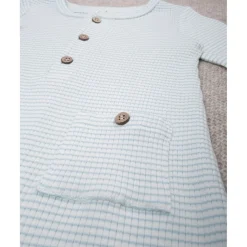 Prenatal Mono de bebé rib blanco/verde