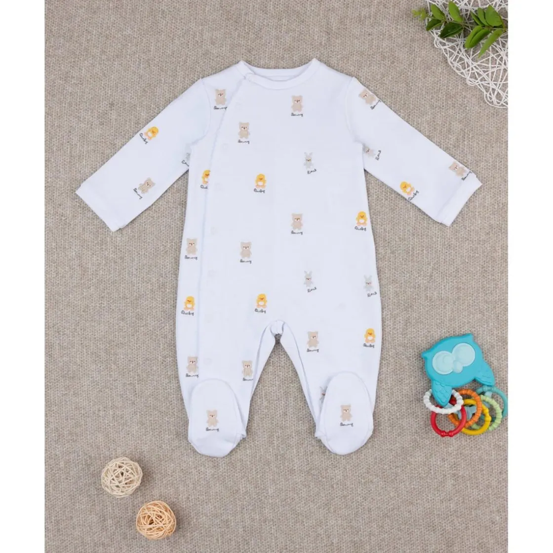 Prenatal Mono unisex sonrisa bordados por todas partes