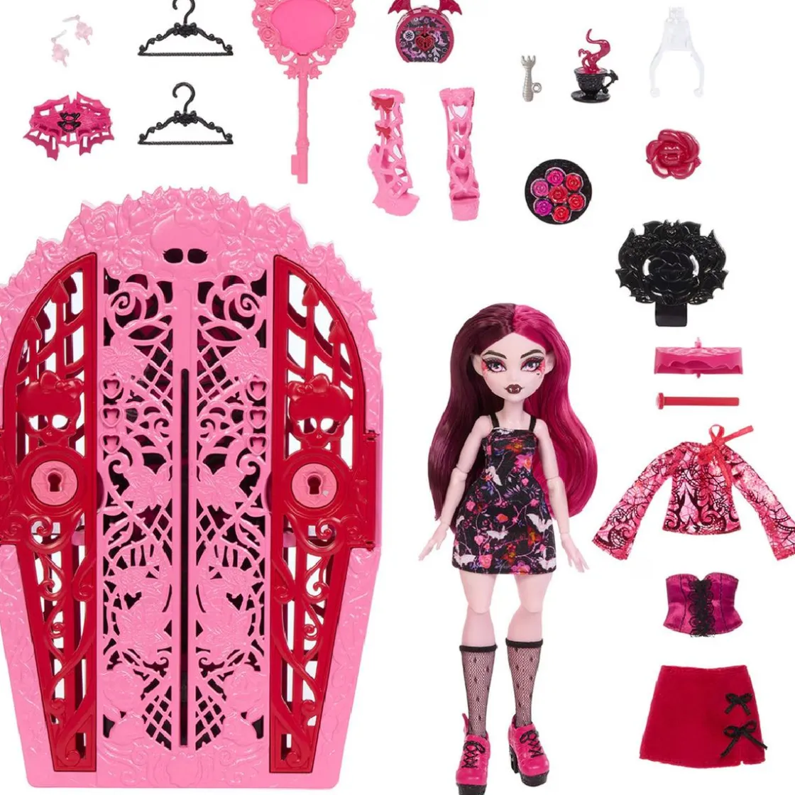 MATTEL Monster High - Muñeca Skulltimate Draculaura con armario y accesorios