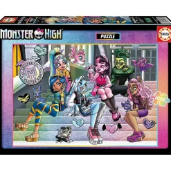 EDUCA BORRAS Monster High - Puzzle de 1000 piezas Monster High para adultos, 68 x 48 cm y cola Fix incluida ㅤ* Juegos Y Puzzles
