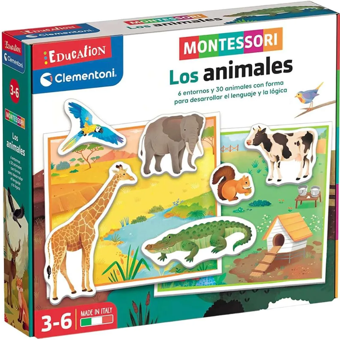 CLEMENTONI Montessori: Los animales* Juguetes Educativos Y Libros|Juegos Y Puzzles