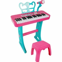 MUSICSTAR Music Star - Teclado con taburete rosa* Electrónicos|Música