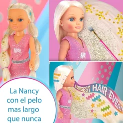 NANCY - Muñeca con pelo súper largo y accesorios para crear peinados ㅤ