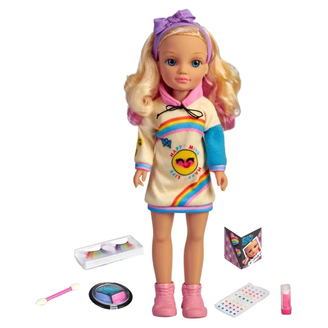 NANCY - Muñeca maquillaje arcoirirs