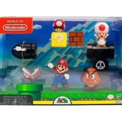 NINTENDO - Super Mario - Set Diorama Dehesa Bellotera con 4 Figuras y 1 Accesorio ㅤ* Figuras De Acción