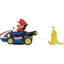 NINTENDO - Super Mario - Vehículo acrobático de Super Mario Kart con plátano y giros 360º ㅤ