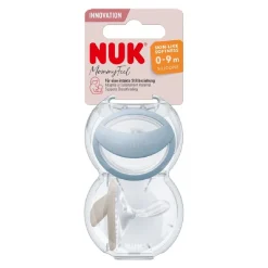 NUK - Pack 2 chupetes Mommy Feel silicona 0-9 meses azul/beige