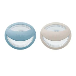 NUK - Pack 2 chupetes Mommy Feel silicona 0-9 meses azul/beige