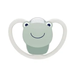 NUK - Pack 2 chupetes Space silicona 0-6 meses Rana/Arcoíris