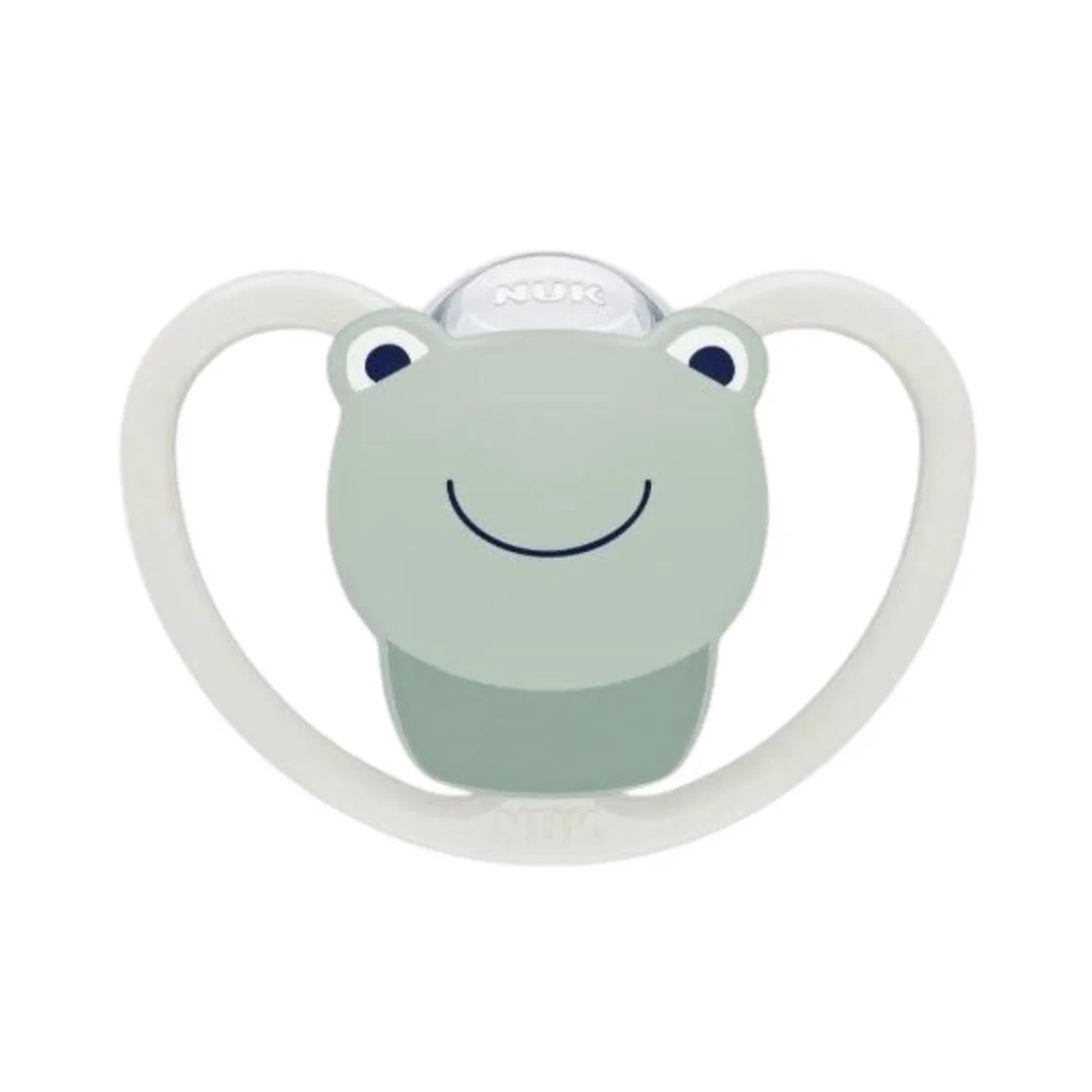 NUK - Pack 2 chupetes Space silicona 0-6 meses Rana/Arcoíris