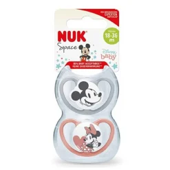 NUK - Pack 2 chupetes Space silicona Minnie 18-36 meses* Biberones Y Chupetes·Chupetes