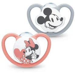 NUK - Pack 2 chupetes Space silicona Minnie 18-36 meses* Biberones Y Chupetes·Chupetes