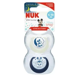 NUK - Pack 2 chupetes Star Day & Night Mickey 6-18 meses* Biberones Y Chupetes·Chupetes
