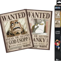 ABYSSE CORP One Piece - Set 2 Pósters Wanted Usopp & Franky 52 x 38 cm