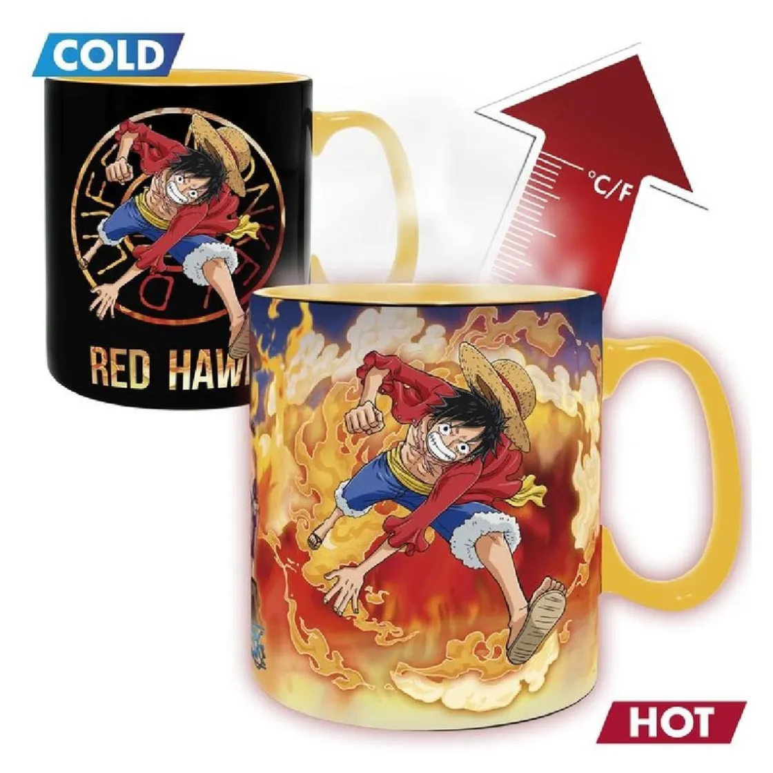 ABYSSE CORP One Piece - Taza Térmica Mágica Luffy y Sabo 460 ml* Merchandising