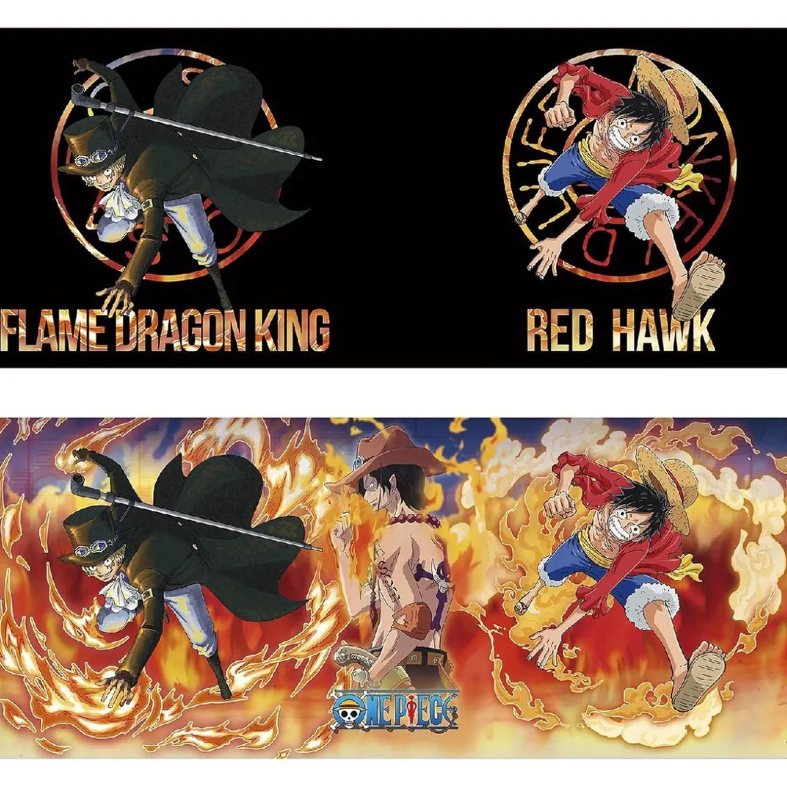 ABYSSE CORP One Piece - Taza Térmica Mágica Luffy y Sabo 460 ml* Merchandising