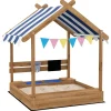 Homcom Outsunny - Arenero de madera Casita* Juguetes De Verano