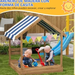 Homcom Outsunny - Arenero de madera Casita* Juguetes De Verano